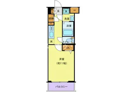 クレヴィスタ大塚(1K/3階)の間取り写真