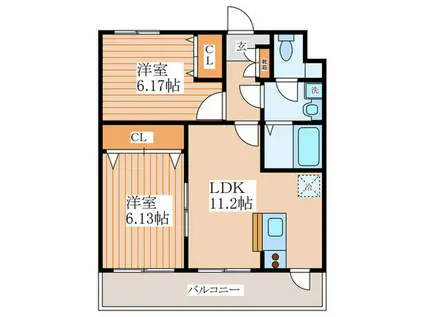 フォレスト南町(2LDK/2階)の間取り写真