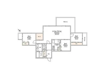 ピノタージュ日吉本町(3LDK/5階)の間取り写真