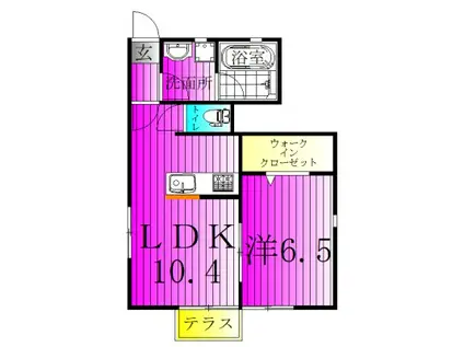 アルエット(1LDK/1階)の間取り写真