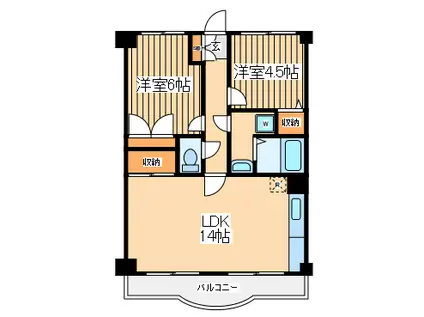 シャンテメゾン井上ナンバーシックス(2LDK/3階)の間取り写真