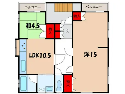 ペアレント(1LDK/2階)の間取り写真