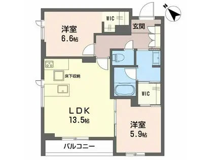 エクラージュ(2LDK/2階)の間取り写真