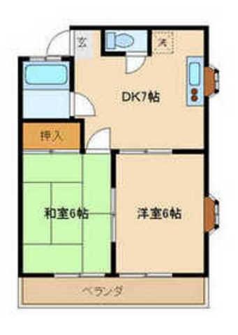 グレイス鈴木(2DK/1階)の間取り写真