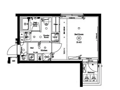 AXAS GALLERIA RESIDENCE東高円寺(1K/1階)の間取り写真