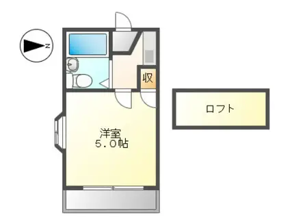 メゾン・アマーナー(1K/2階)の間取り写真