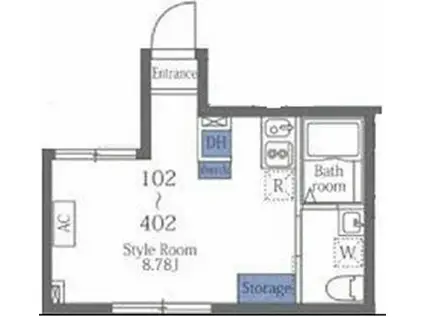 ヴァンテジオ蒲田(ワンルーム/3階)の間取り写真