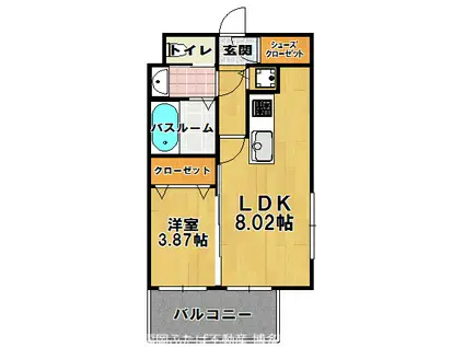 サヴォイ 博多 ELEMENTS(1LDK/4階)の間取り写真