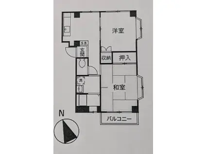 メゾンパフィン(2DK/2階)の間取り写真