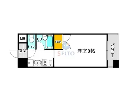 INOVE上山手(1K/1階)の間取り写真