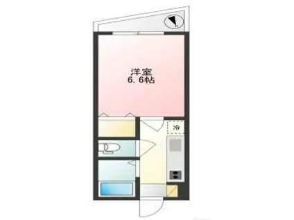 YSK・IIIマンション(1K/6階)の間取り写真