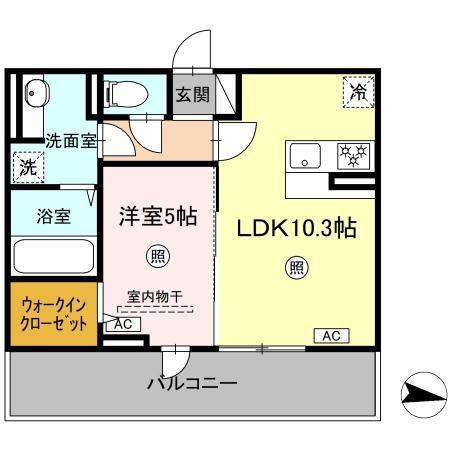 コートドール7(1LDK/3階)の間取り写真