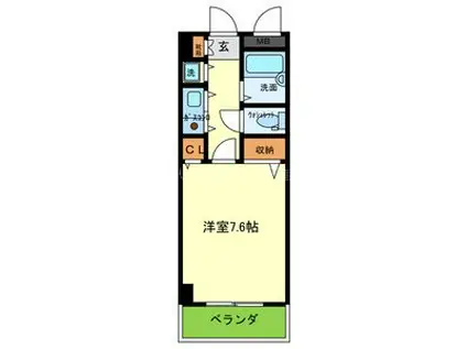 サンモール(1K/6階)の間取り写真