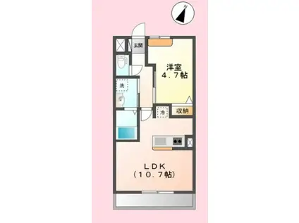 CREEK(1LDK/1階)の間取り写真