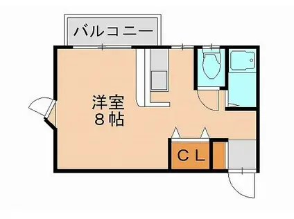 ピナクル笹原(ワンルーム/1階)の間取り写真