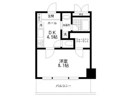 フルグラール池袋(1DK/1階)の間取り写真