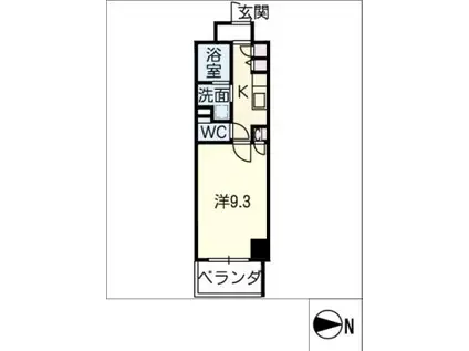 プレーヌ駅前(1K/7階)の間取り写真