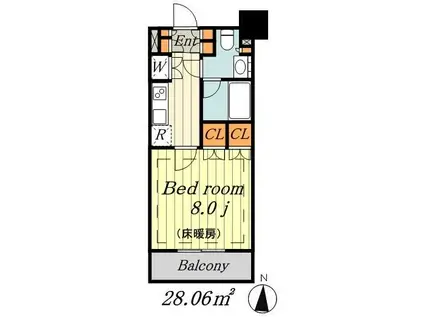 パークアクシス御茶ノ水ステージ(1K/3階)の間取り写真