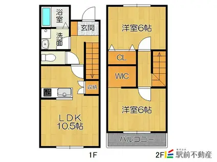 RAYS TERRACE TSUYAZA(2LDK/1階)の間取り写真