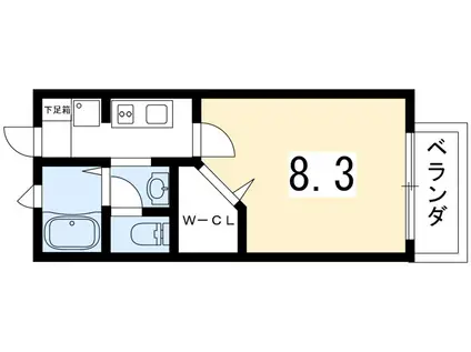 フィリア(1K/1階)の間取り写真