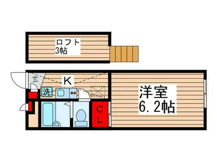 フェリオ柏(1K/2階)の間取り写真