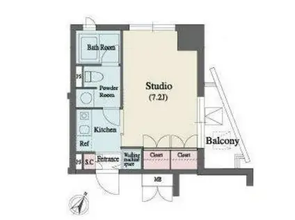 MFPR代々木タワー(1K/6階)の間取り写真