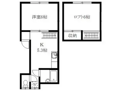 グランツ20(1K/2階)の間取り写真