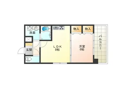 アークワン(1DK/11階)の間取り写真