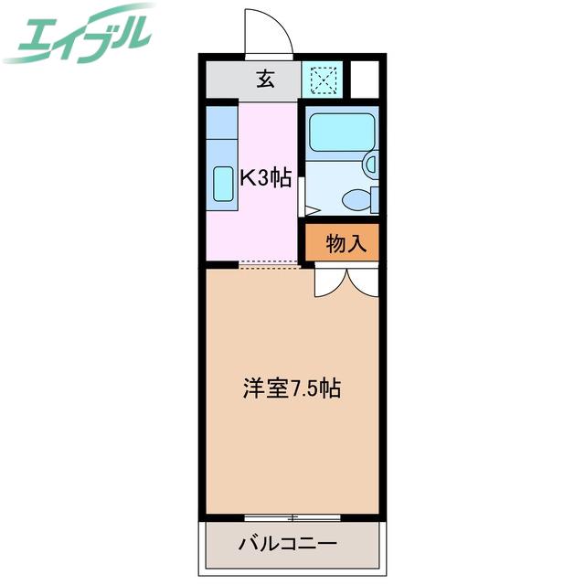 AKEBOHNOB(1K/2階)の間取り写真