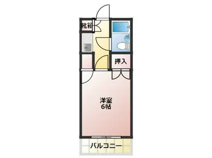 ベルヴィーユ清武(1K/4階)の間取り写真