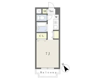 廣嶋ビル(ワンルーム/5階)の間取り写真