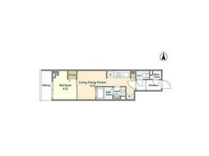 JP NOIE 駒沢大学(1LDK/2階)の間取り写真