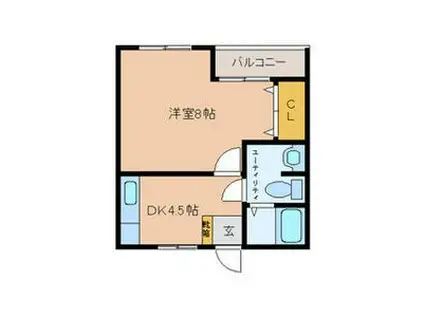 ラディファンス(1DK/3階)の間取り写真