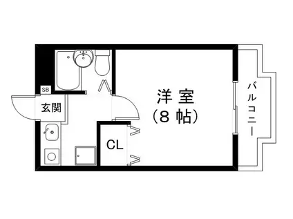 マシャンブル(1K/1階)の間取り写真