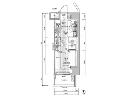 メインステージ立川VI(1K/4階)の間取り写真
