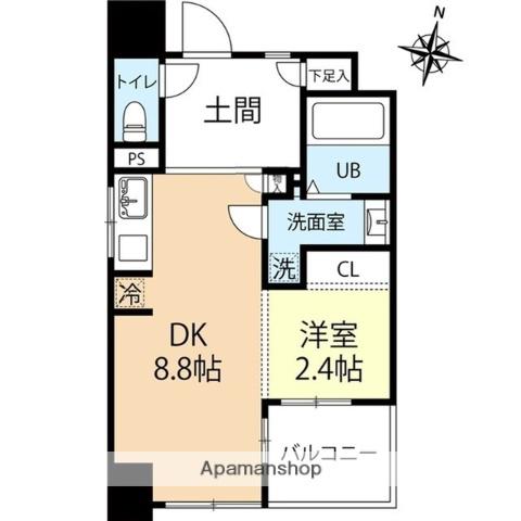 デュオフラッツ西新ウエスト(1LDK/7階)の間取り写真