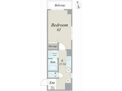 芝132金杉アパートメント(1DK/6階)の間取り写真