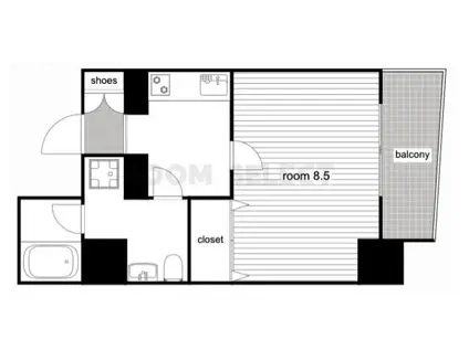 アクアヒルズ(1K/8階)の間取り写真