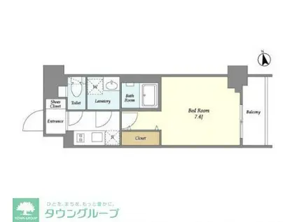 TRADIS南池袋(1K/7階)の間取り写真