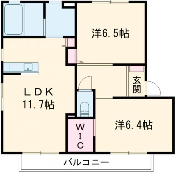 メゾン・シャルムM(2LDK/1階)の間取り写真