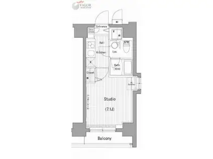 ガーラ・グランディ横濱桜木町(1K/7階)の間取り写真