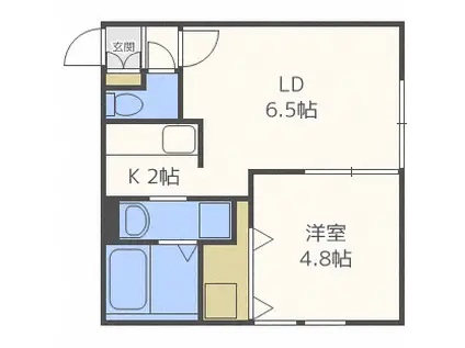 ローザンヌ(1LDK/2階)の間取り写真