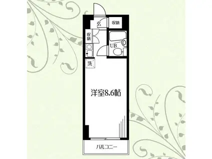 ハイツ鹿島の森(ワンルーム/2階)の間取り写真