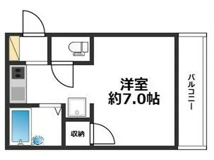 ハイツ蓮池(1K/2階)の間取り写真
