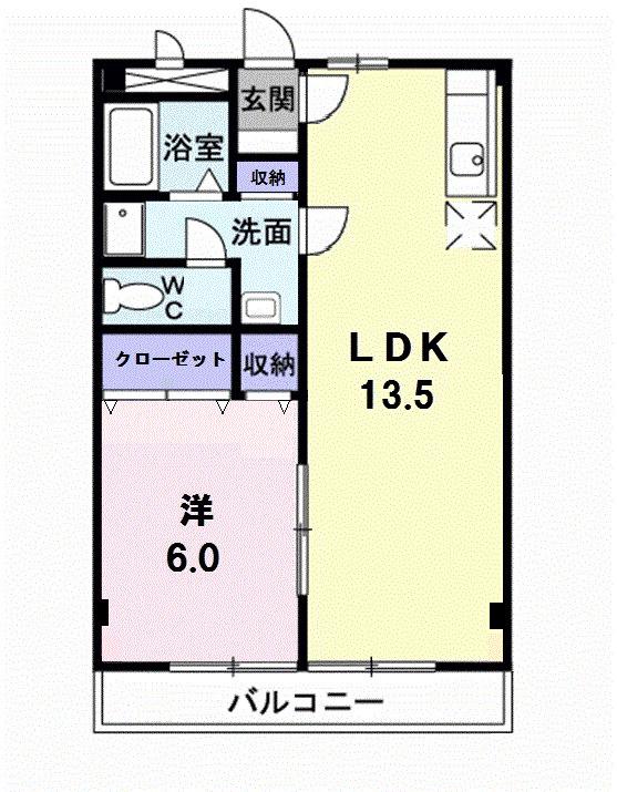パルネットエポック(1LDK/2階)の間取り写真