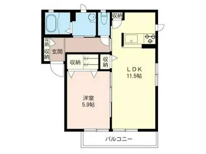 アイネHF(1LDK/1階)の間取り写真