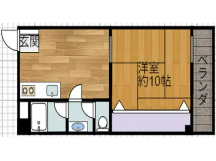 第5コーポリベラ(1LDK/4階)の間取り写真