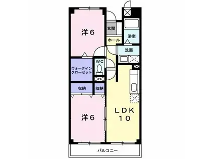パルテール(2LDK/1階)の間取り写真