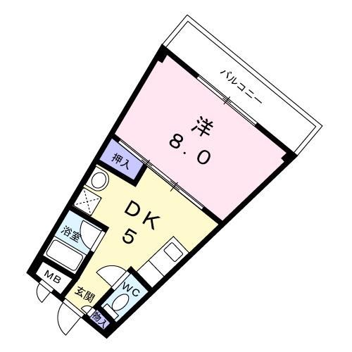 サーベイテックII(1DK/3階)の間取り写真