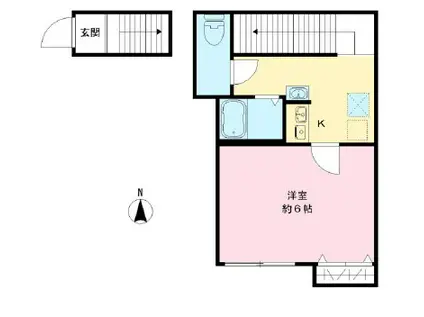 ラグナテラス石神井(1K/2階)の間取り写真